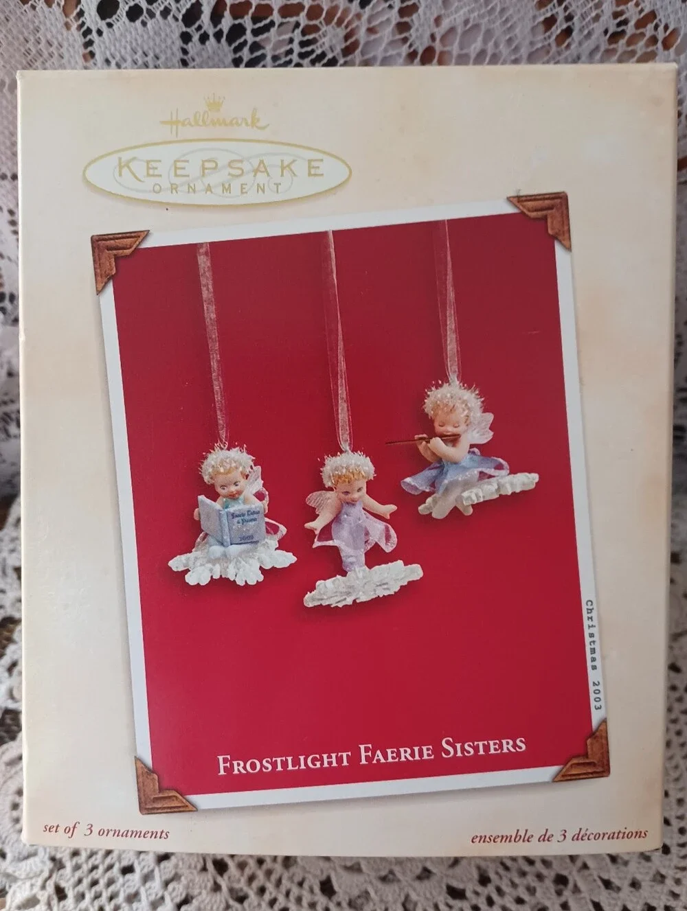 VINTAGE HALLMARK SET OF 3 ORNAMENTS CHRISTMAS 2003 
